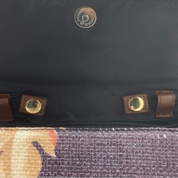 NWT Woven Sunny Hawaii Bag with Brown with Cream Flowers - Picture 5 of 7